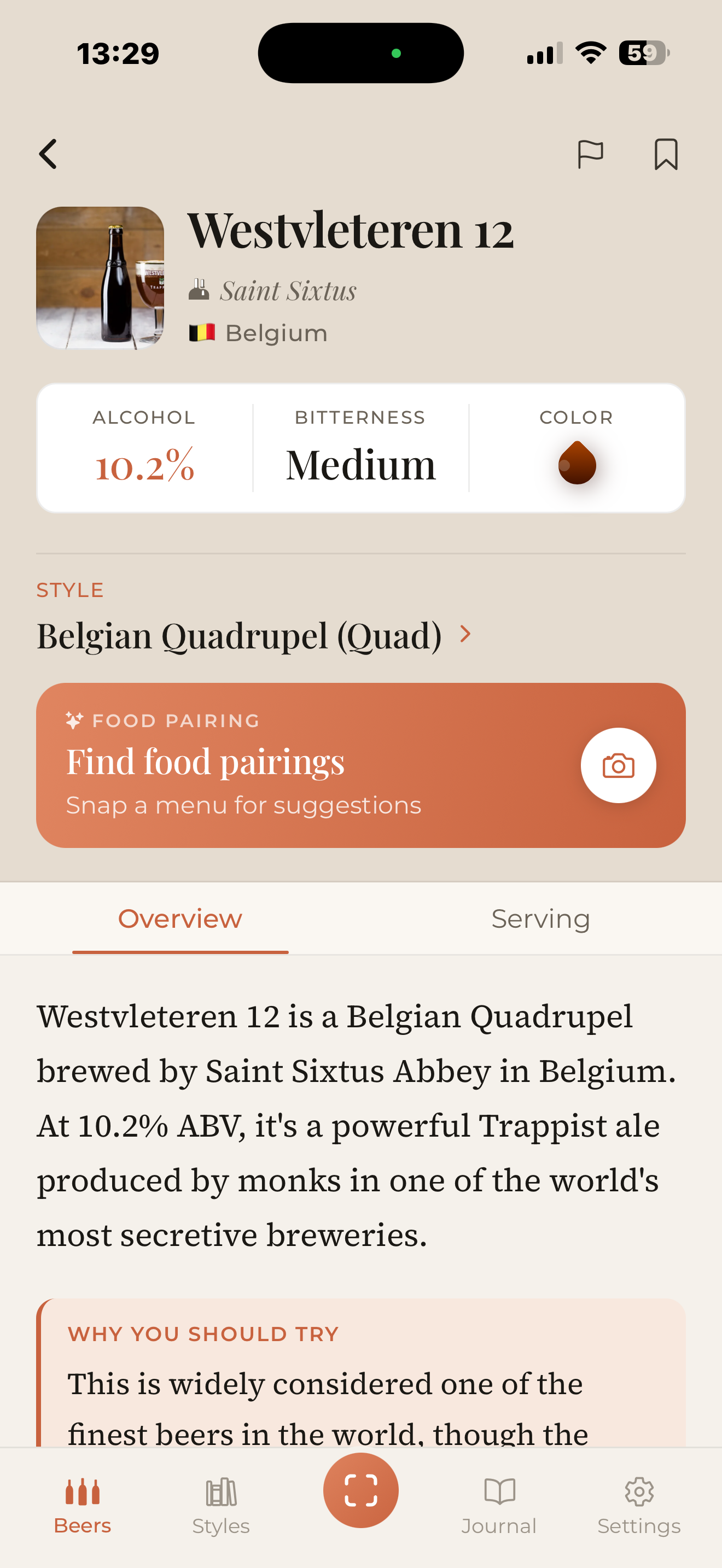 BeerLens — chi tiết beer Westvleteren 12